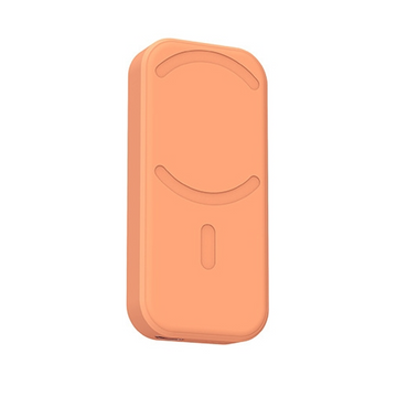 Batterie externe magnétique 5000mah 18w power bank batterie externe magnétique sans fil et filaire chargeur ultra fin couleur orange